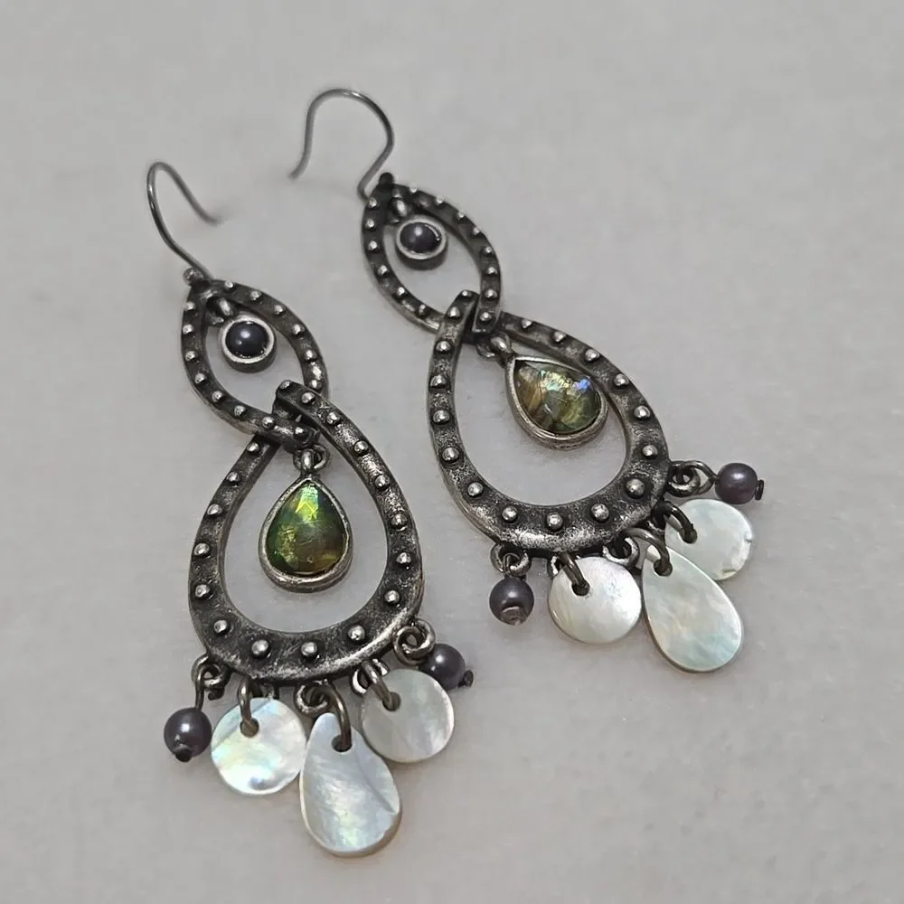 Vintage Sterling Silver Teardrop Earrings